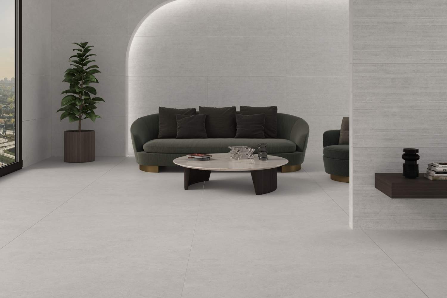 Fliese Steinoptik perl-grau matt "Babilon Perla" Feinsteinzeug rektifiziert