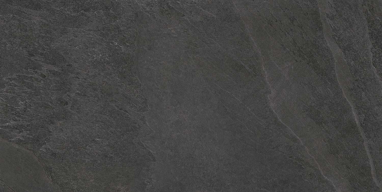 Fliese Schiefer-Steinoptik schwarz "Ardesia Black" rektifiziert