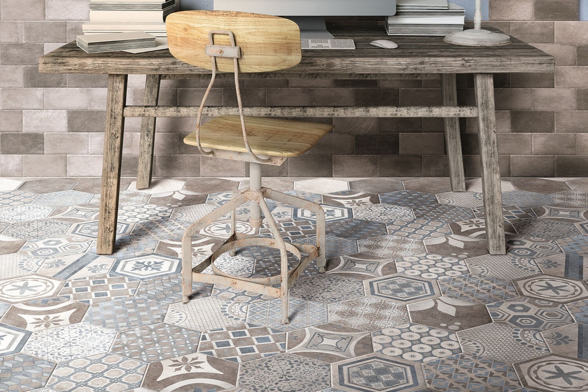 Fliese Sechseck Hexagon Dekor Retro Vintage New Orleans French Quarter Bourbon CIR