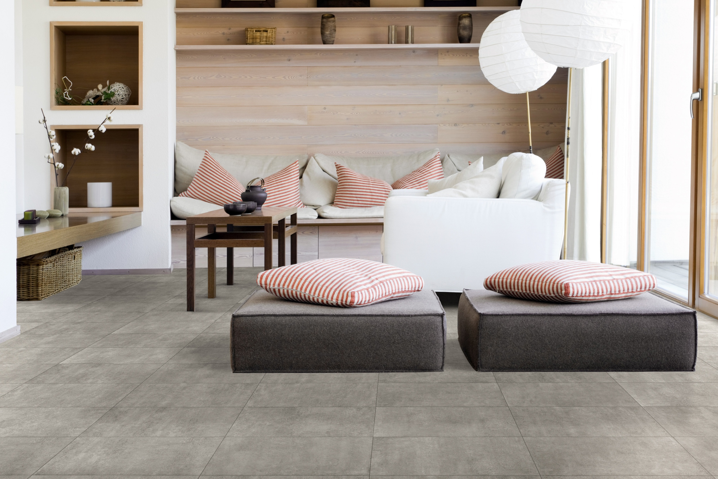 Bodenfliese Betonoptik Ragnp Patch Smoke grau-braun