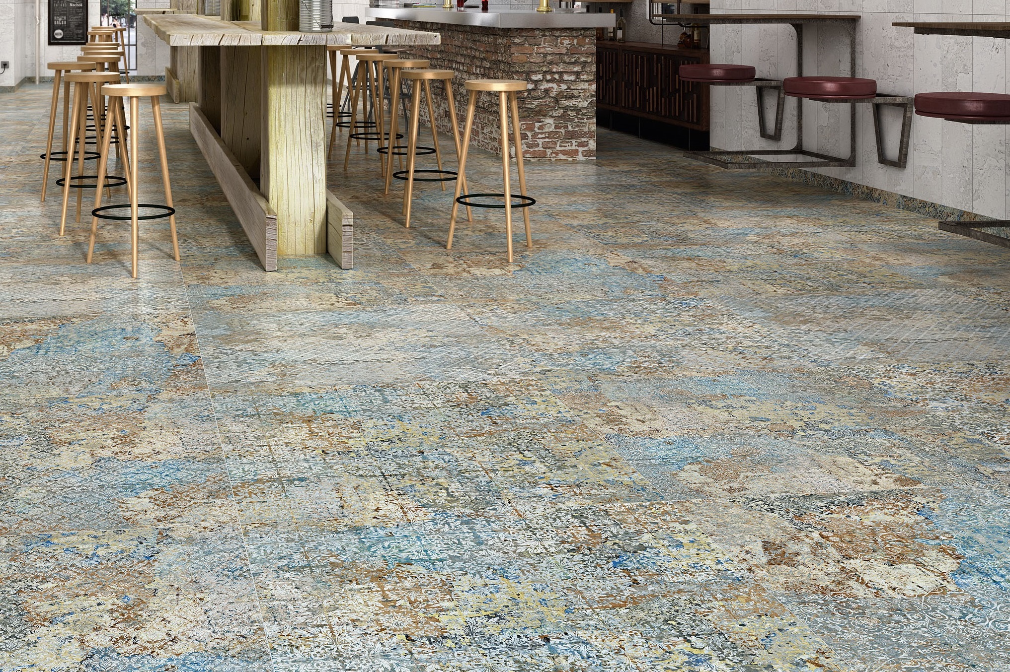 Fliese Ornamente Dekor Vintage Teppichoptik Carpet Vestige natural auch bekannt als Caresanablot