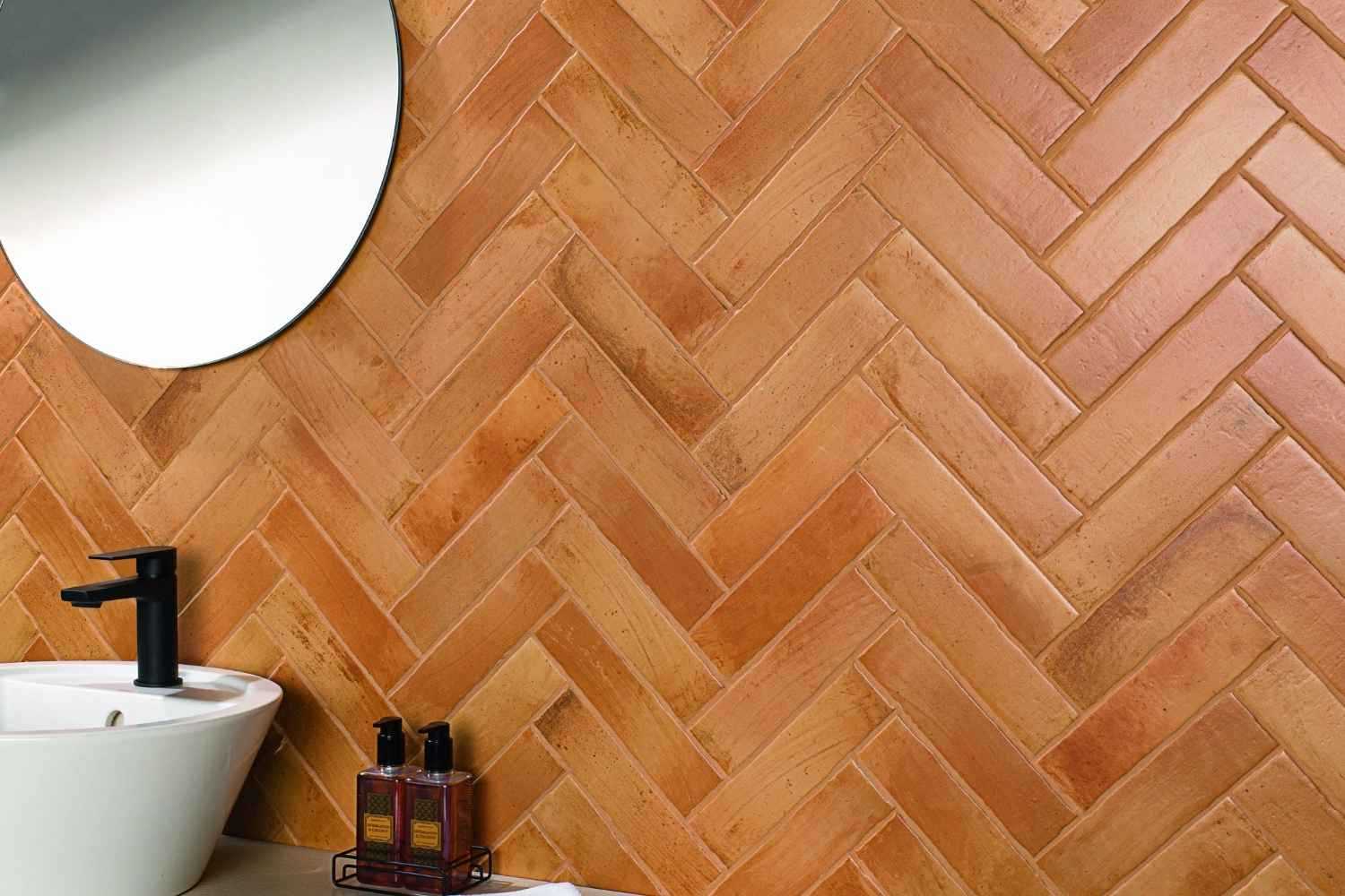 Fliese Terracotta-Steinoptik rustikale Kante "Cotto Rustico Antic" Feinsteinzeug (Farbmischung nach Zufallsprinzip)