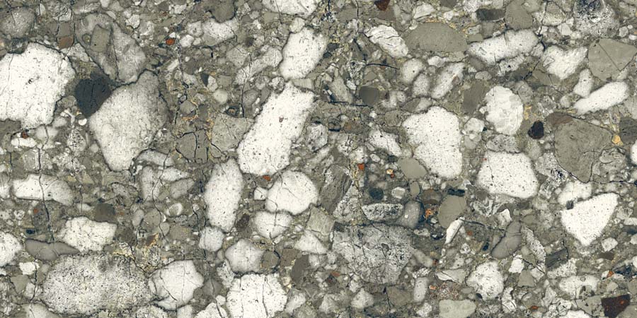 Fliese Terrazzo-Steinoptik grün glänzend 60x120 cm "Veni Emerald" rektifiziert