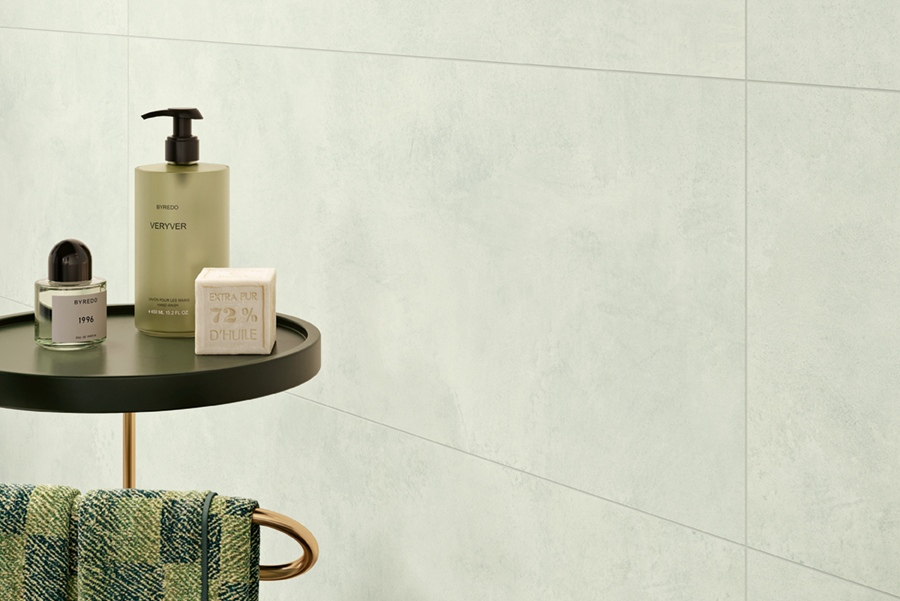 Wandfiese Zementoptik Spotlight Uni Green 35x100 cm Betonoptik pastellgrün hellgrün grün