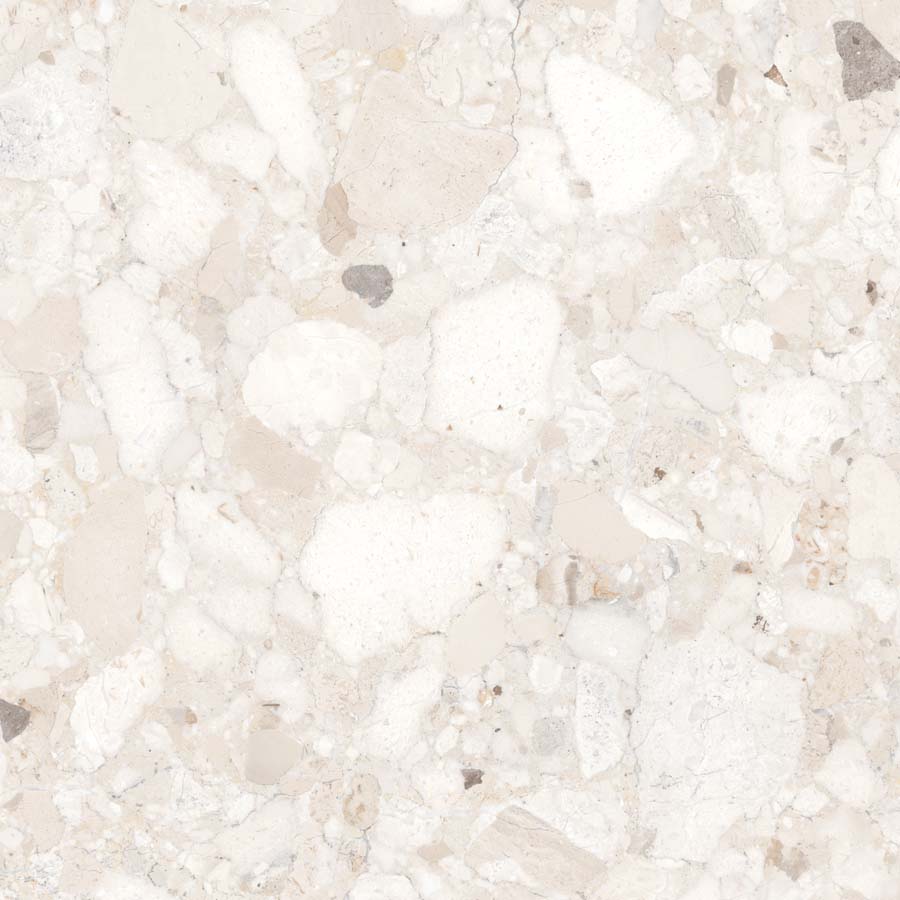 Fliese Terrazzo-Steinoptik creme matt 60x60 cm "Veni Ivory" rektifiziert