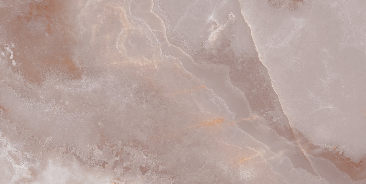 Fliese Marmoroptik rosa glänzend 60x120 cm "Onix Coral" Achatoptik rektifiziert