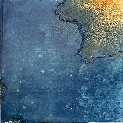 Zellige Wandfliese 11,5x11,5 cm "Laguna Marino" dunkelblau glänzend reaktive Glasur