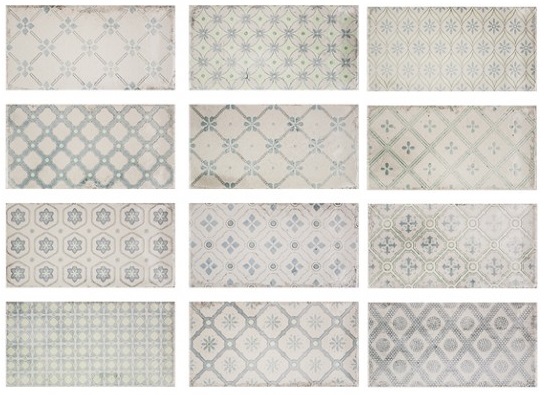 Dekorfliese Mix mediterran Retro Vintage beige glänzend Vita Natura Decor Mix Fabresa