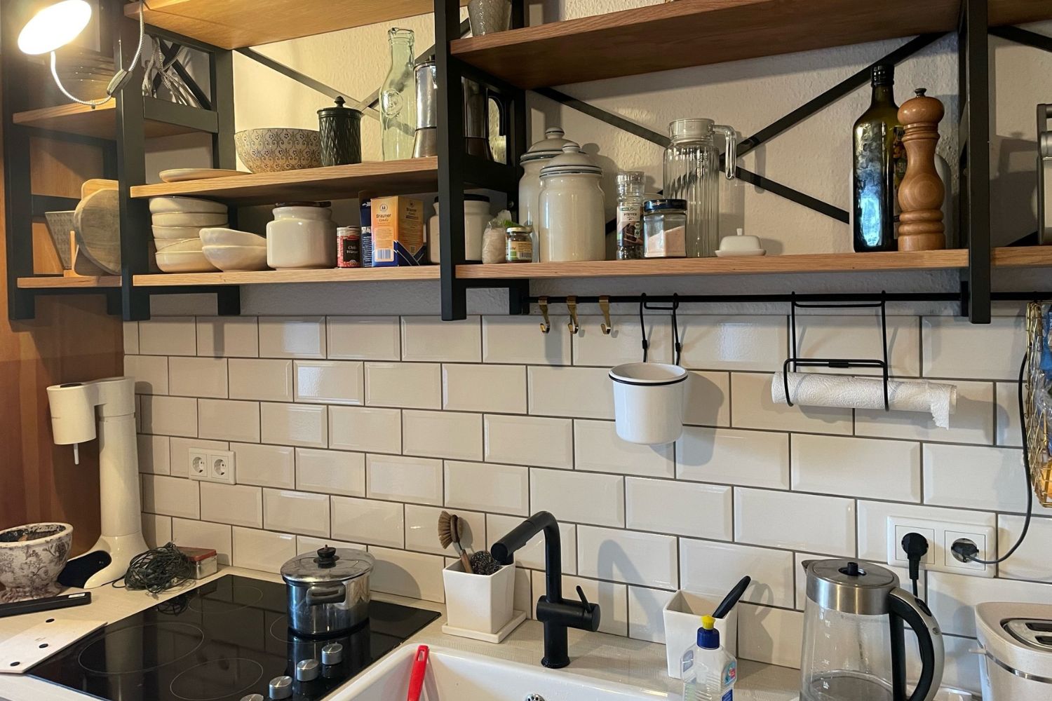 Metro Fliese krakeliert für Küche Bad Craquelé Krakelee creme-weiß glänzend Facettenfliese