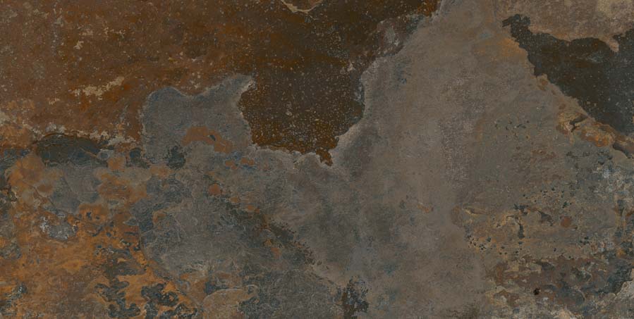 ABVERKAUF Fliese Steinoptik rustikal rot braun 60x120 cm "Bor Musgo" rektifiziert