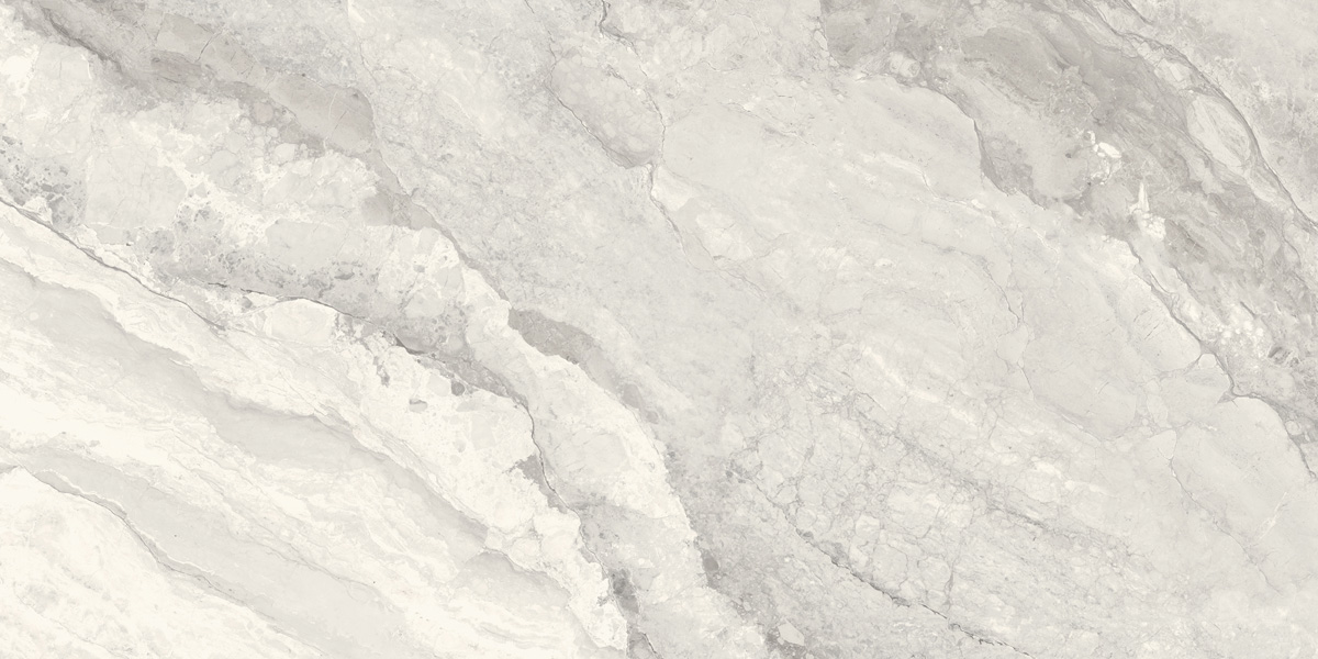 Fliese Marmoroptik grau marmoriert 60x120 cm glänzend "Mystic Pearl poliert"