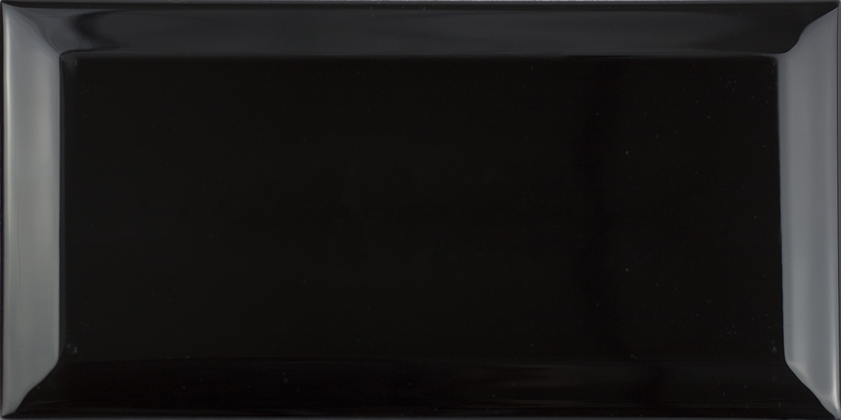 Metro Fliese schwarz glänzend Subway Wandfliese Küche Bad Facettenfliese