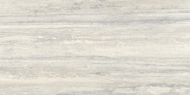 Fliese raffinierte Travertin-Steinoptik hellgrau matt 90x180 cm "Invictus Pearl" rektifiziert