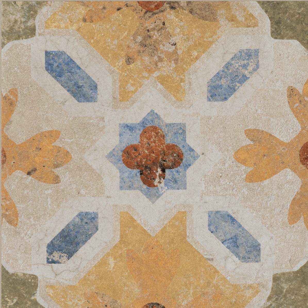 Fliese Dekor Retro "Cotto del Campiano Emiliane Mix" CIR 20x20 cm (Farbmischung nach Zufallsprinzip)