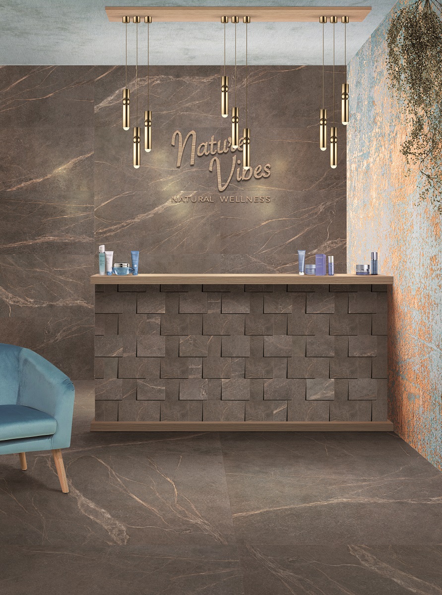 Fliese Speckstein-Optik braun matt Soap Stone Coffee Cercom