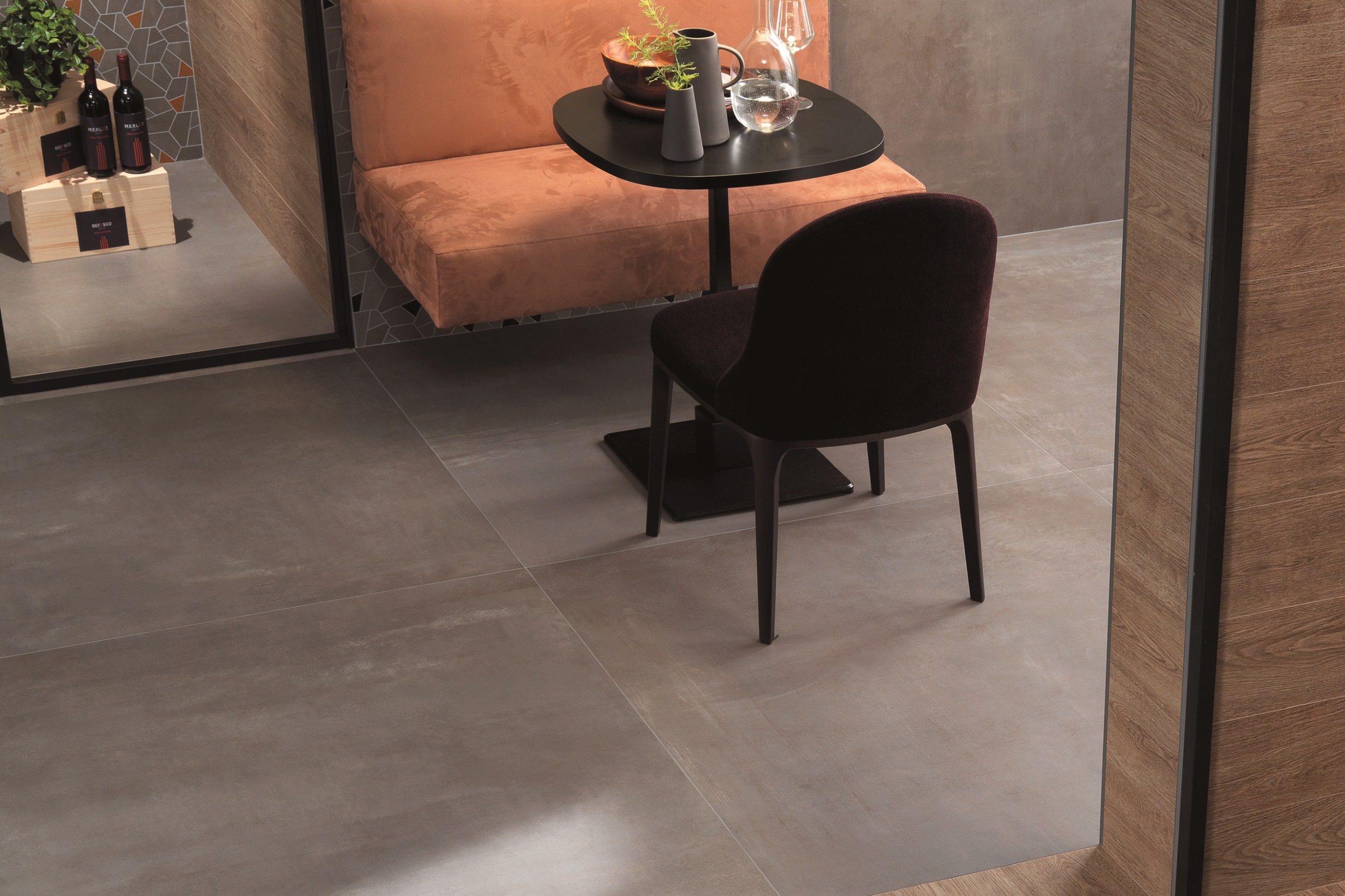 Fliese Boost Smoke Atlas Concorde grau Zementoptik Bodenfliese Wandfliese Betonoptik iin Küche