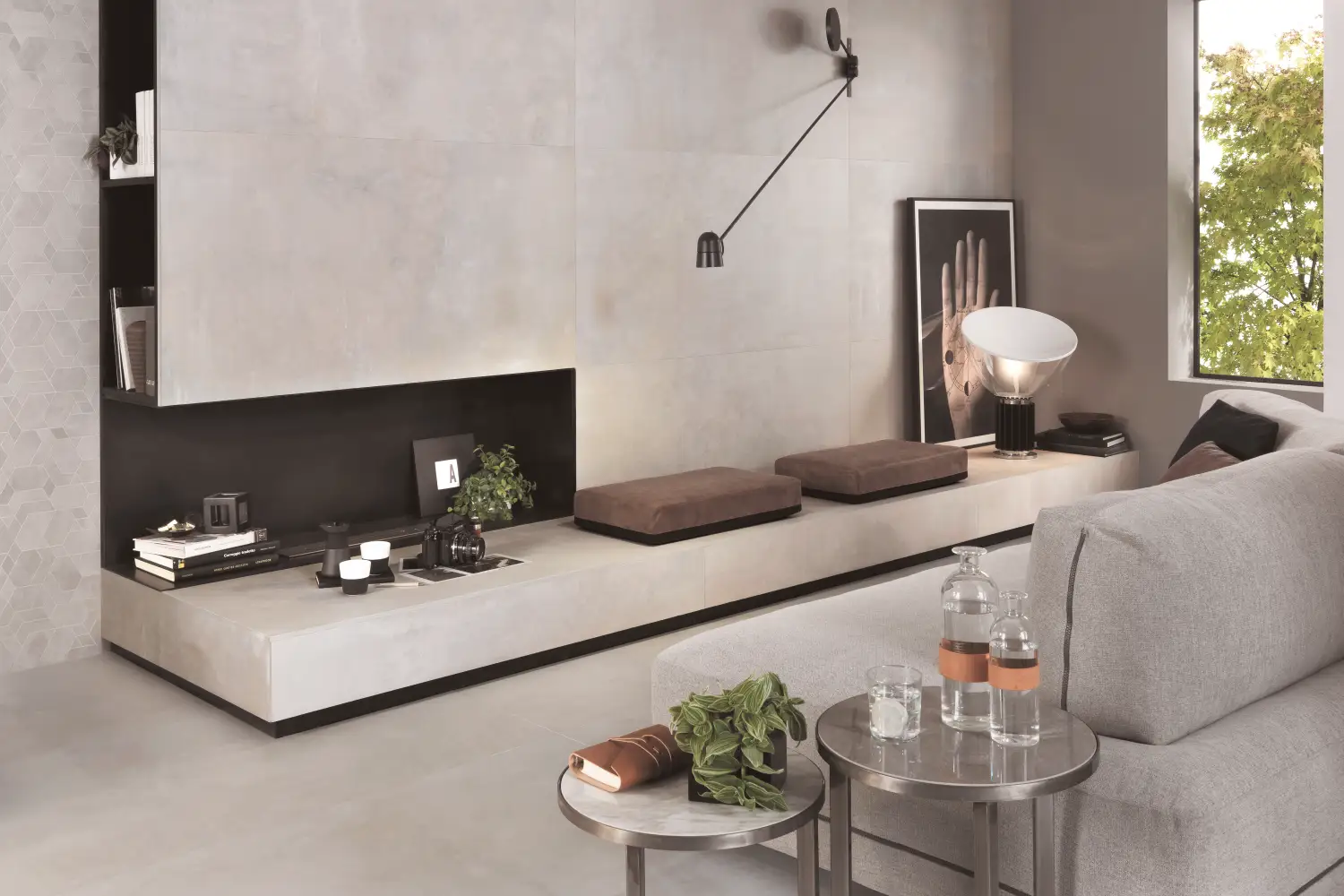 Wandfliese Atlas Concorde Boost White in Betonoptik