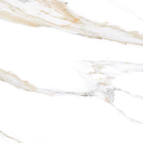 Fliese Marmoroptik weiß gold 60x60 cm marmoriert "Aurora Gold" matt rektifiziert