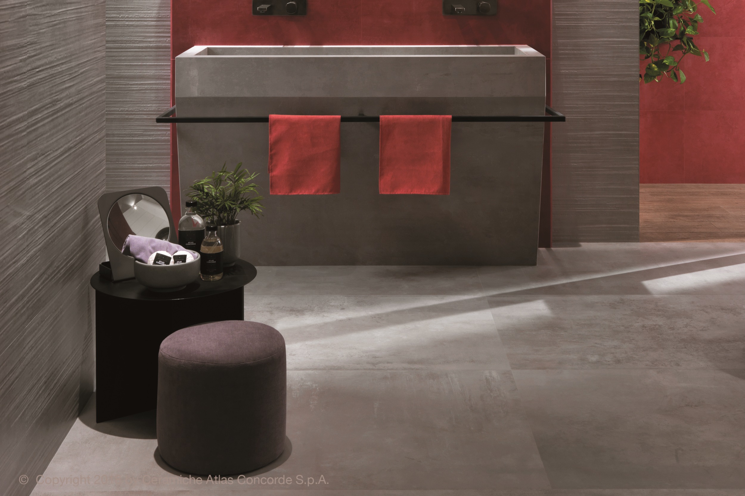 Fliese Boost Grey Atlas Concorde grau Zementoptik Bodenfliese Wandfliese Betonoptik im Bad