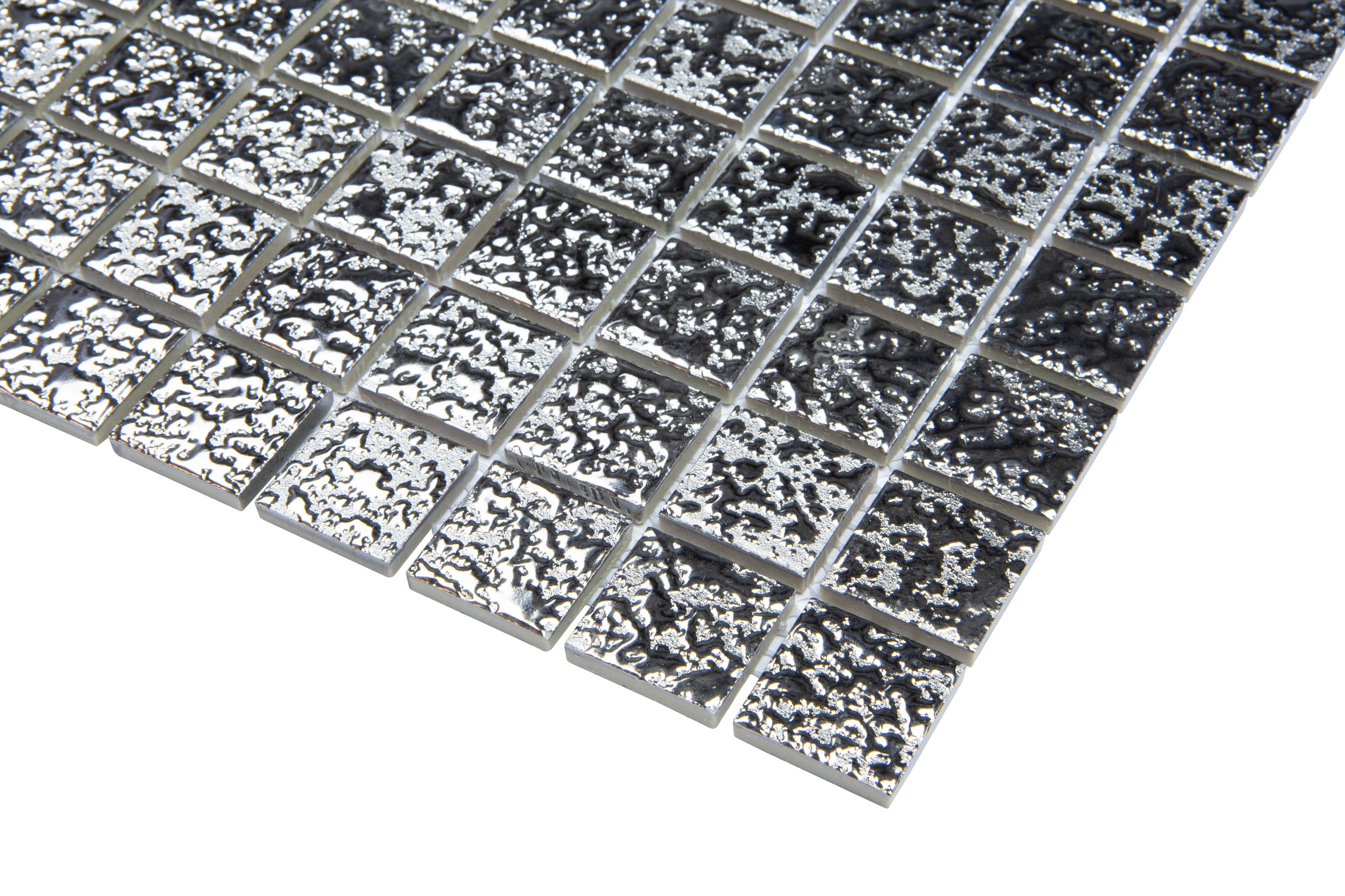 Mosaik silber gehämmert edel Glamour-Mosaikfliesen silbern glänzend Metalloptik