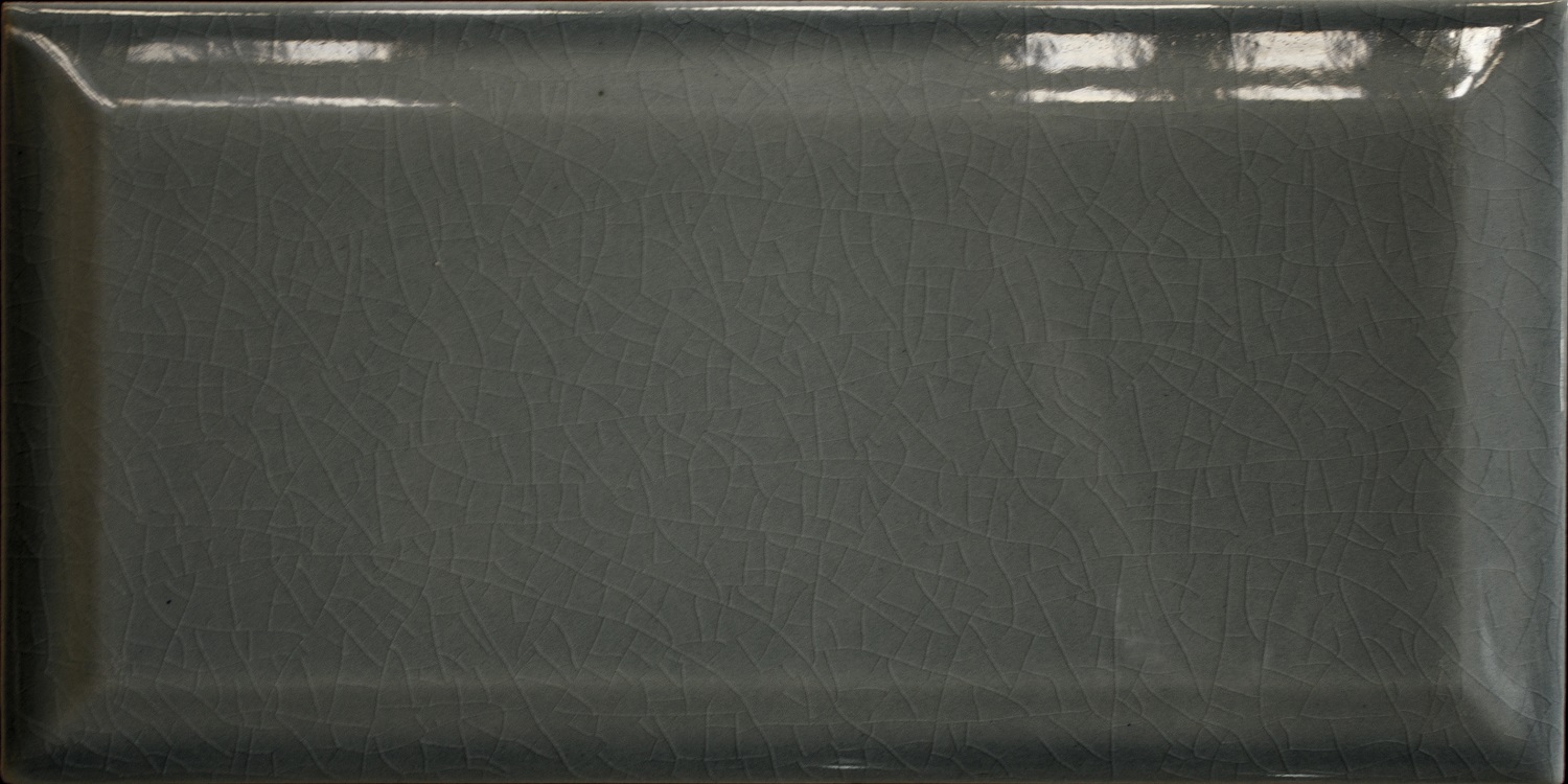 Metro Fliese Craquelé Krakelee antik dunkelgrau glänzend Facettenfliese