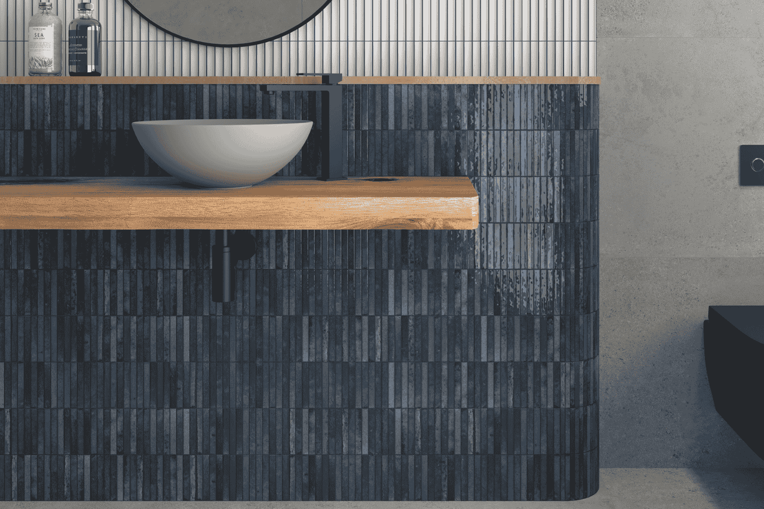 Stäbchenfliesen 11,5 x 23,1 cm "Kit-Kat Ocean glossy" blau glänzend Feinsteinzeug