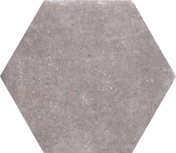 Fliese Sechseck Hexagon Vintage Rustikal grau 24x27,7cm "New Orleans Bourbon Street" CIR