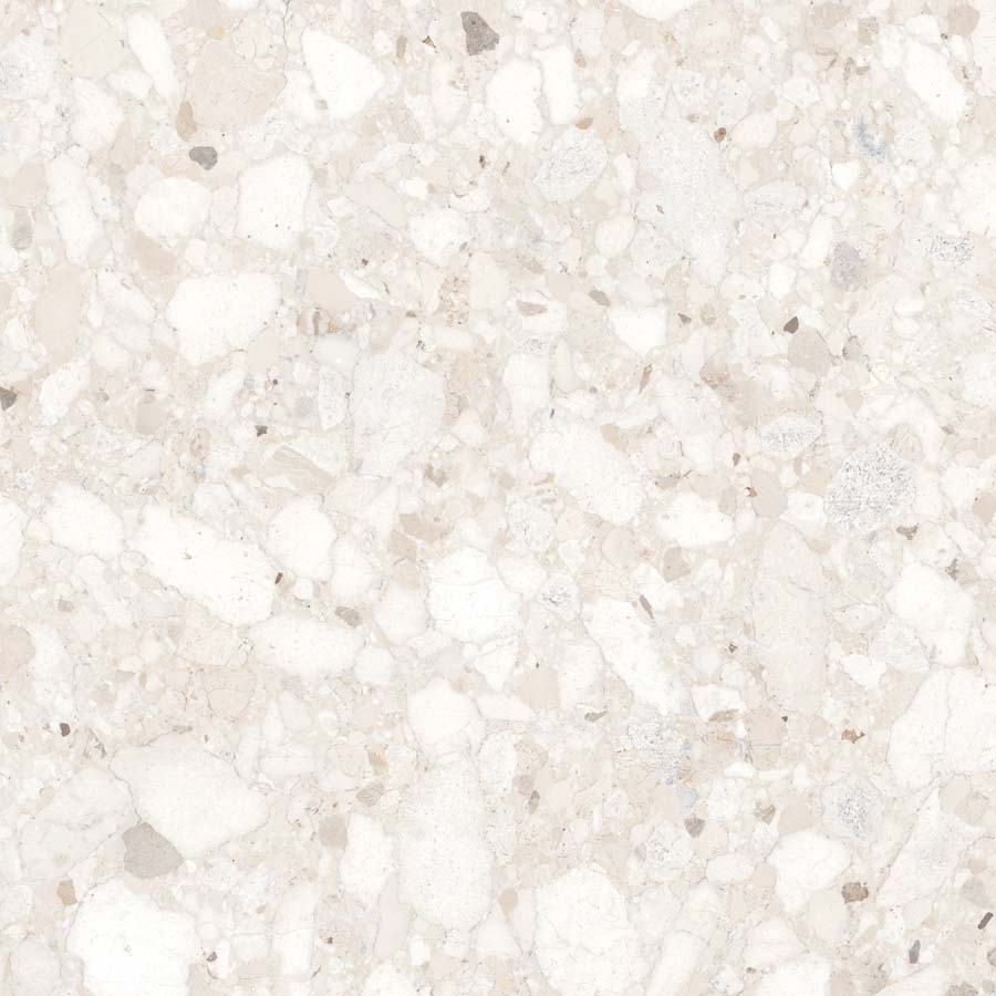 Fliese Terrazzo-Steinoptik creme matt 120x120 cm "Veni Ivory" rektifiziert