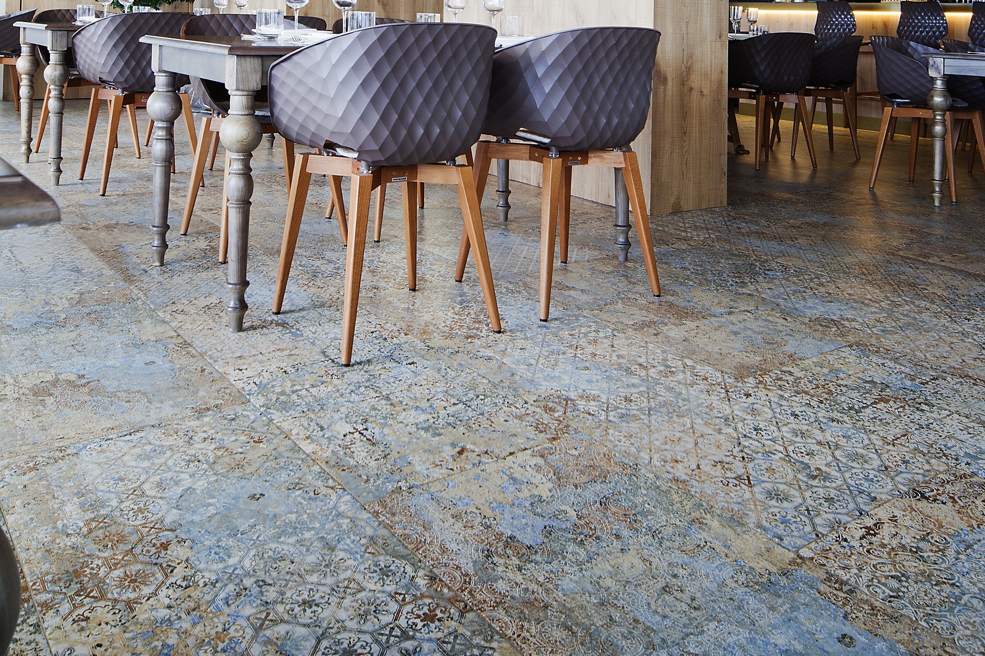 Fliese Ornamente Vintage Teppichoptik "Carpet Vestige natural" auch bekannt als Caresanablot