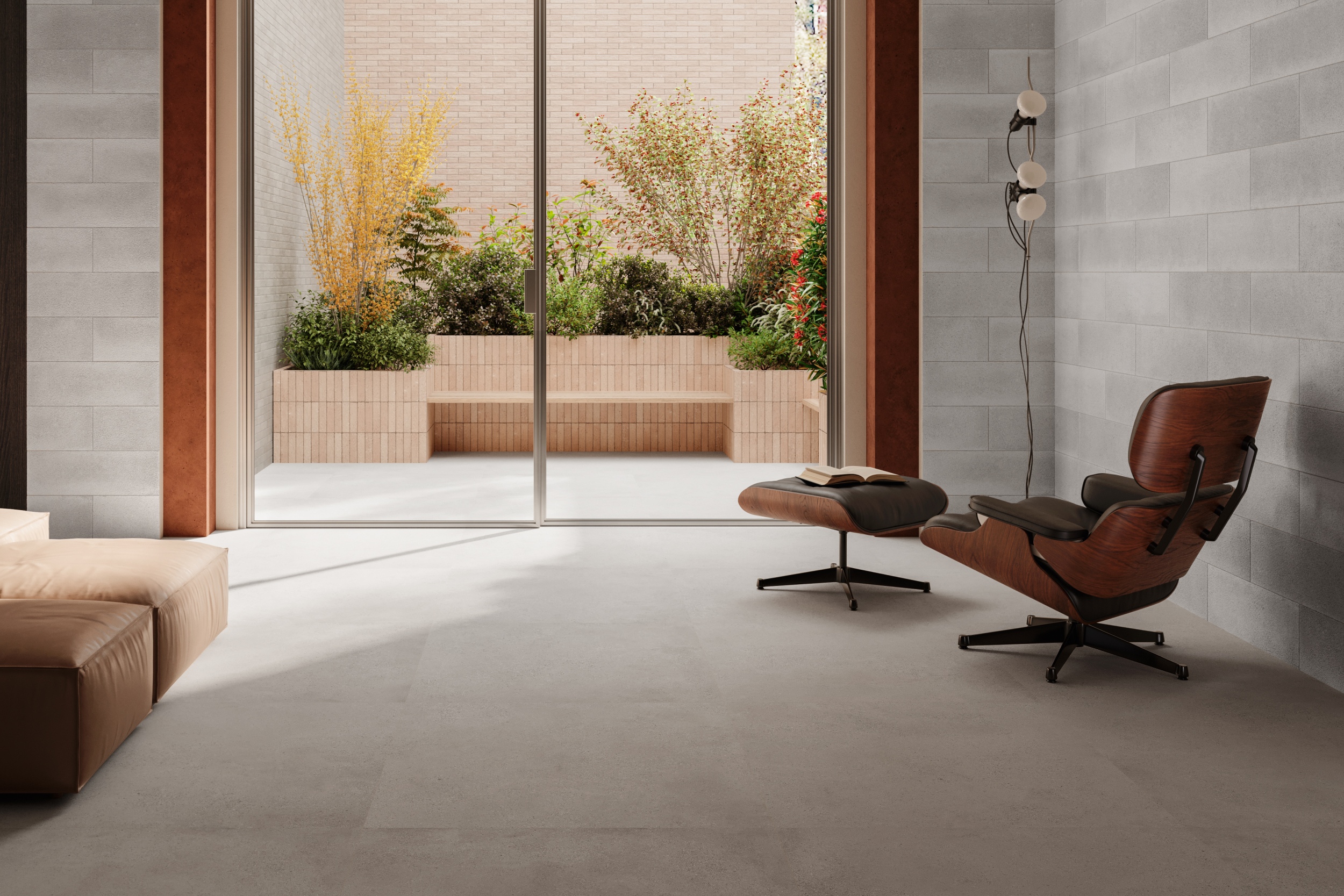 Fliese Zementoptik mit Terrazzo Logico Pearl Sant Agostino hellgrau