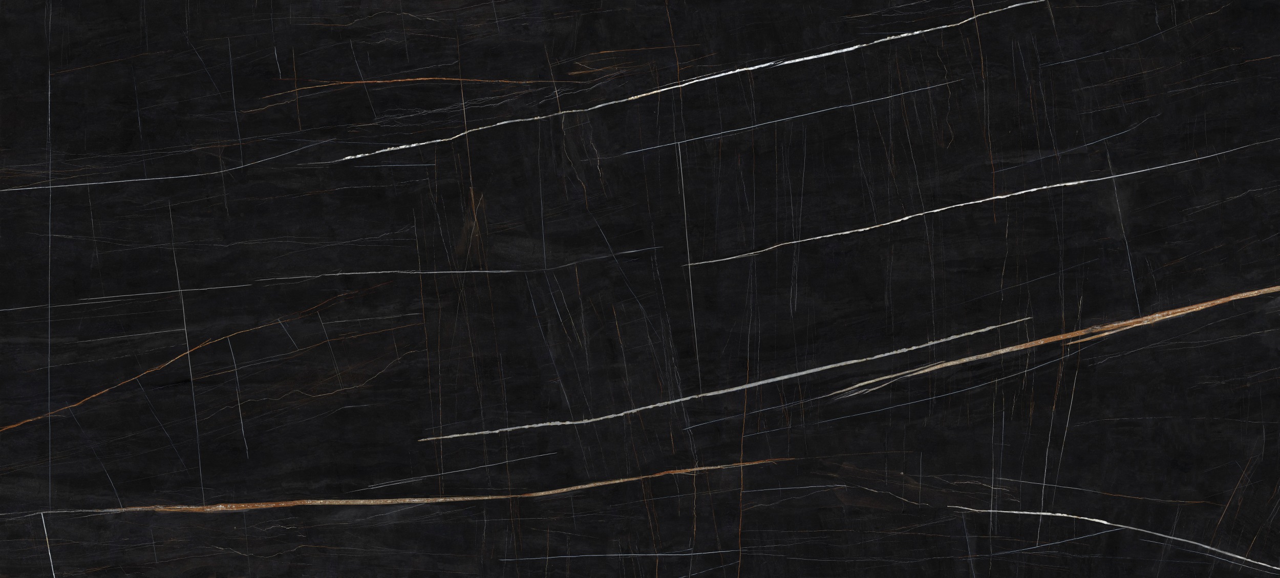 XXL-Fliese Marmoroptik Sahara Noir 120x280 cm schwarz Großformat-Fliese