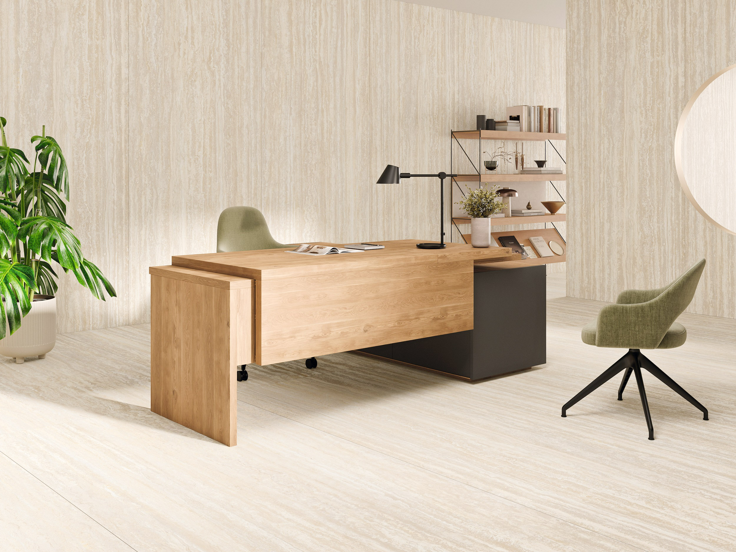 XXL-Fliese Großformat Travertin-Steinoptik Timeless Cream 120x280 cm beige creme Wandfliesen Bodenfliesen