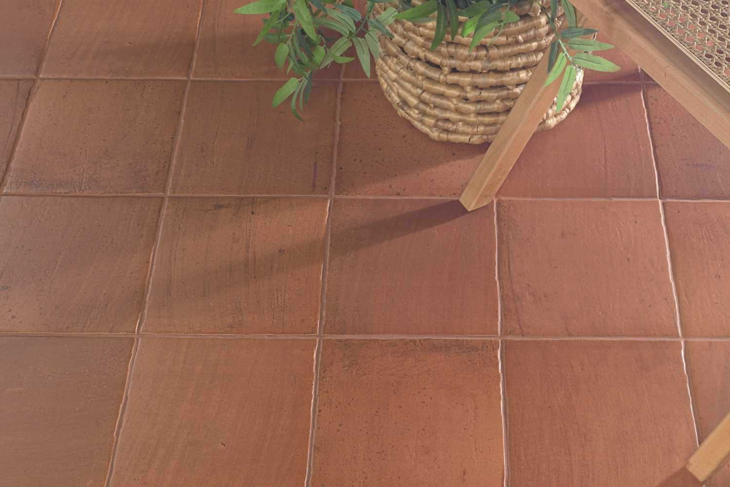 Fliese Terracotta-Steinoptik rustikale Kante "Cotto Rustico Teja" Feinsteinzeug (Farbmischung nach Zufallsprinzip)