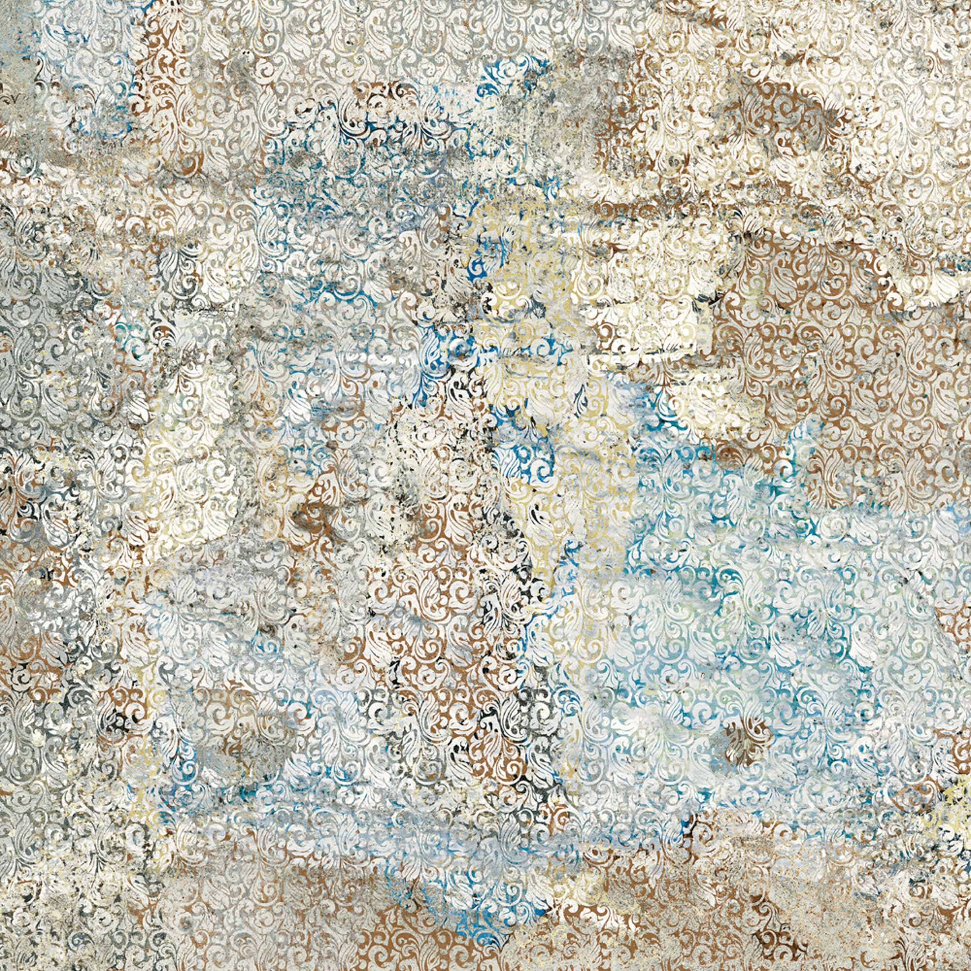 Retro Fliese Vintage Teppichoptik 59x59 cm „Carpet Vestige natural“ Dekorfliese Feinsteinzeug