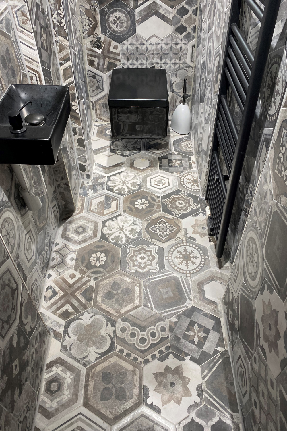 Fliese Sechseck Hexagon Dekor Retro Vintage Rustikal 24x27,7cm "Miami Mix" CIR/ 27 zufällige Dekore