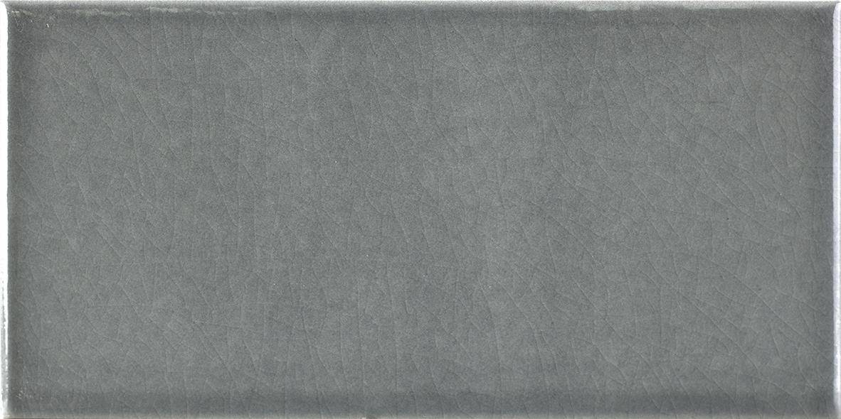 Metro Fliese krakeliert Craquelé Krakelee dunkelgrau glänzend 10x20 cm "Ash"