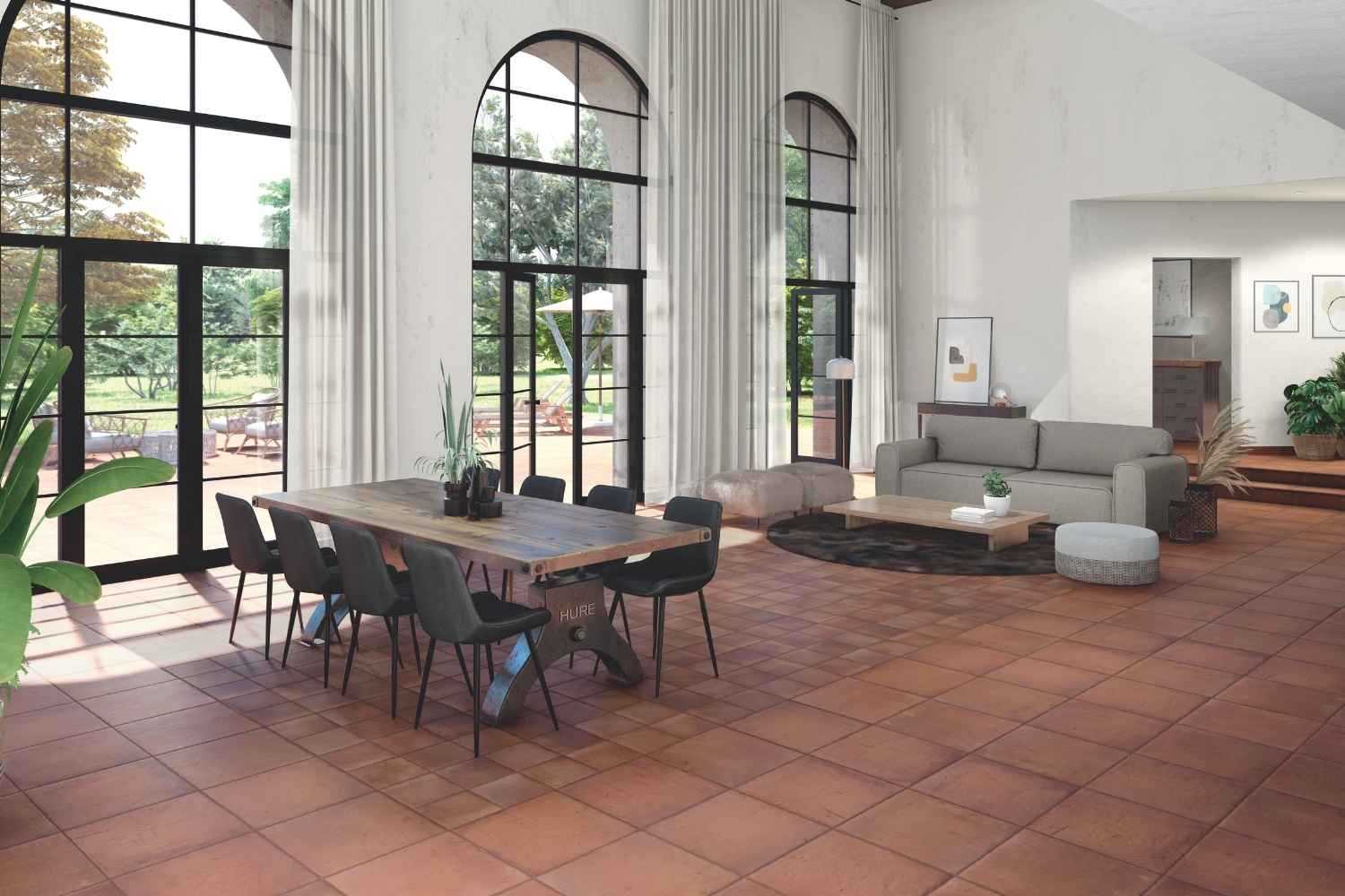 Fliese Terracotta-Steinoptik rustikale Kante "Cotto Rustico Teja" Feinsteinzeug (Farbmischung nach Zufallsprinzip)