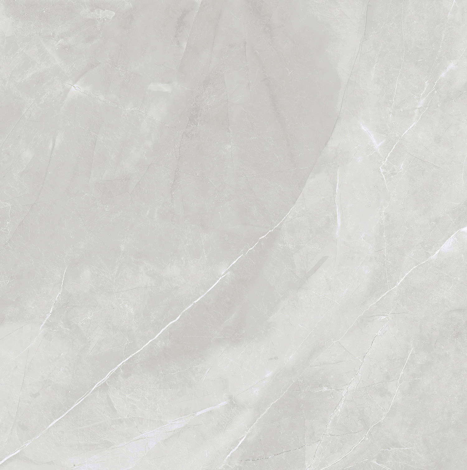 Fliese Steinoptik hellgrau poliert "Magda Perla" Feinsteinzeug rektifiziert