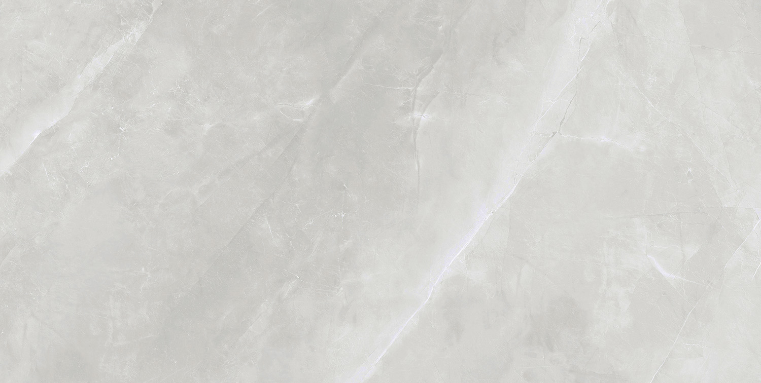 Fliese Steinoptik hellgrau poliert "Magda Perla" Feinsteinzeug rektifiziert