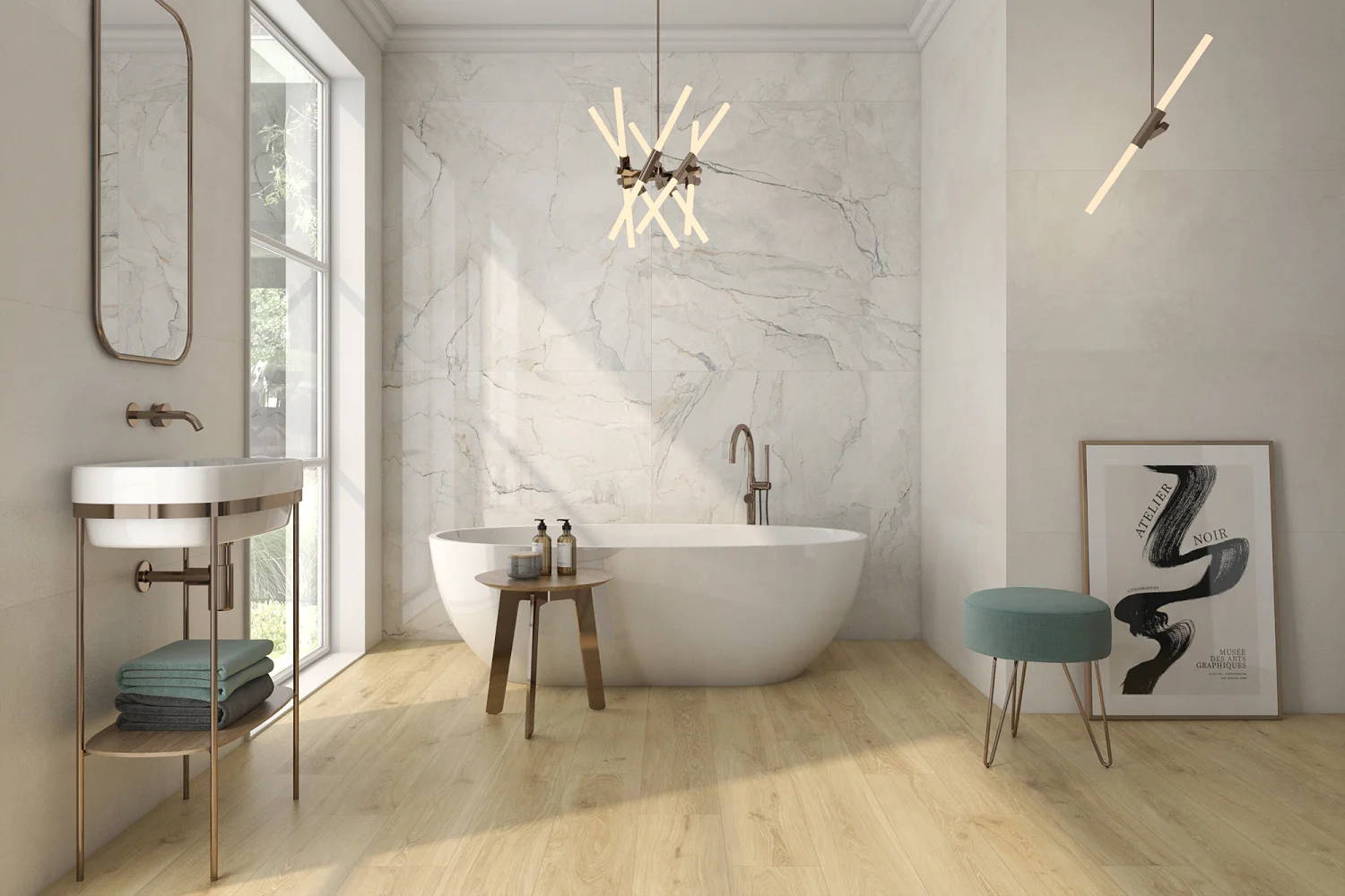 Bodenfliese Holzoptik Geowood Eiche hellbraun