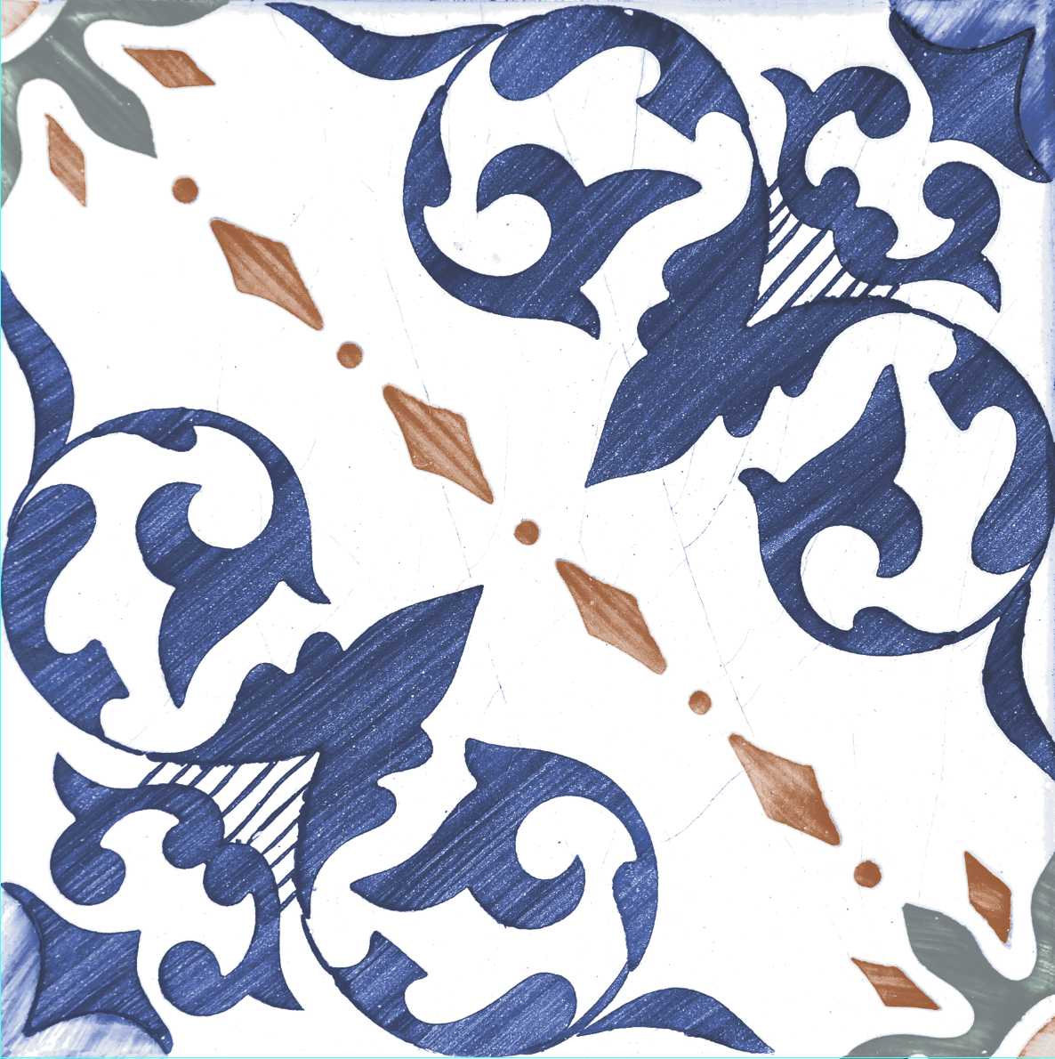 RESTPOSTEN Wandfliese Vintage Dekor 25x25 cm "Galana" | 24 verschiedene Dekore nach Zufall