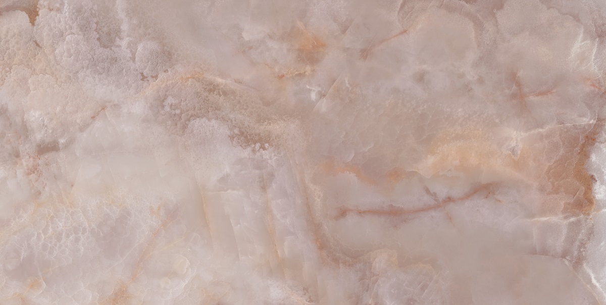 Fliese Marmoroptik rosa glänzend 60x120 cm "Onix Coral" Achatoptik rektifiziert