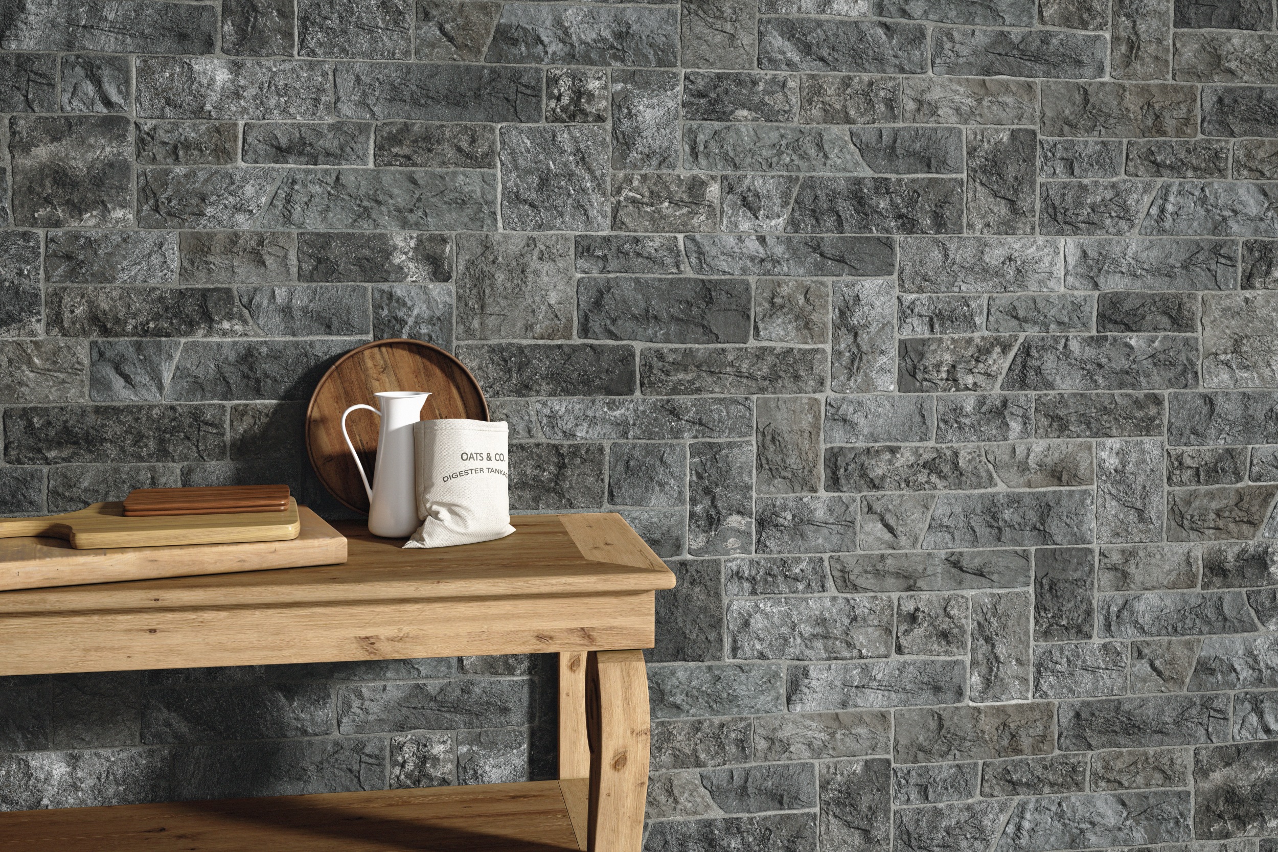 Verblender Fliese Natursteinoptik Maestrat Dark Schieferoptik 32x89 cm Steinoptik