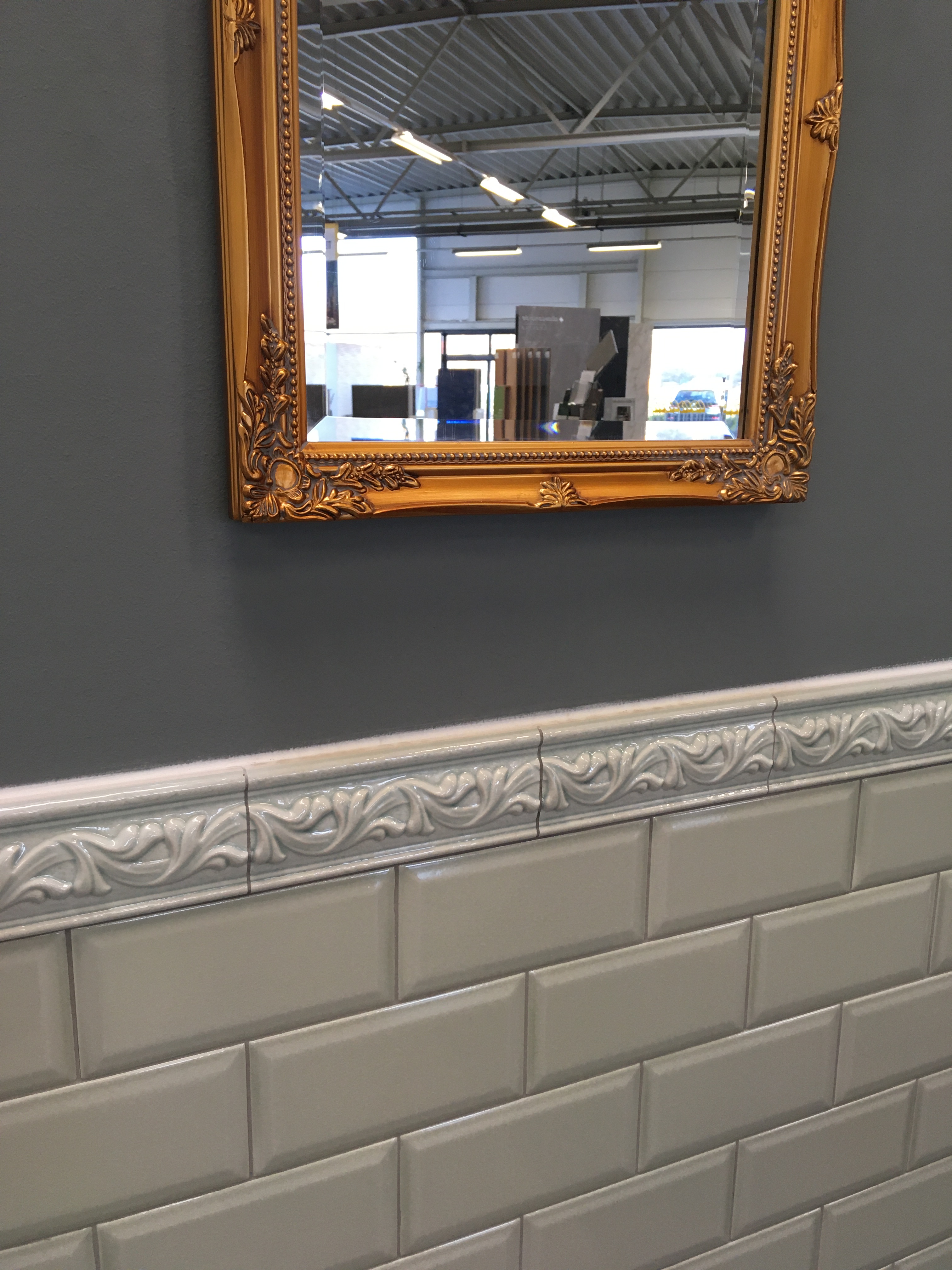 Metro Fliese Craquelé Krakelee antik grün glänzend Facettenfliese