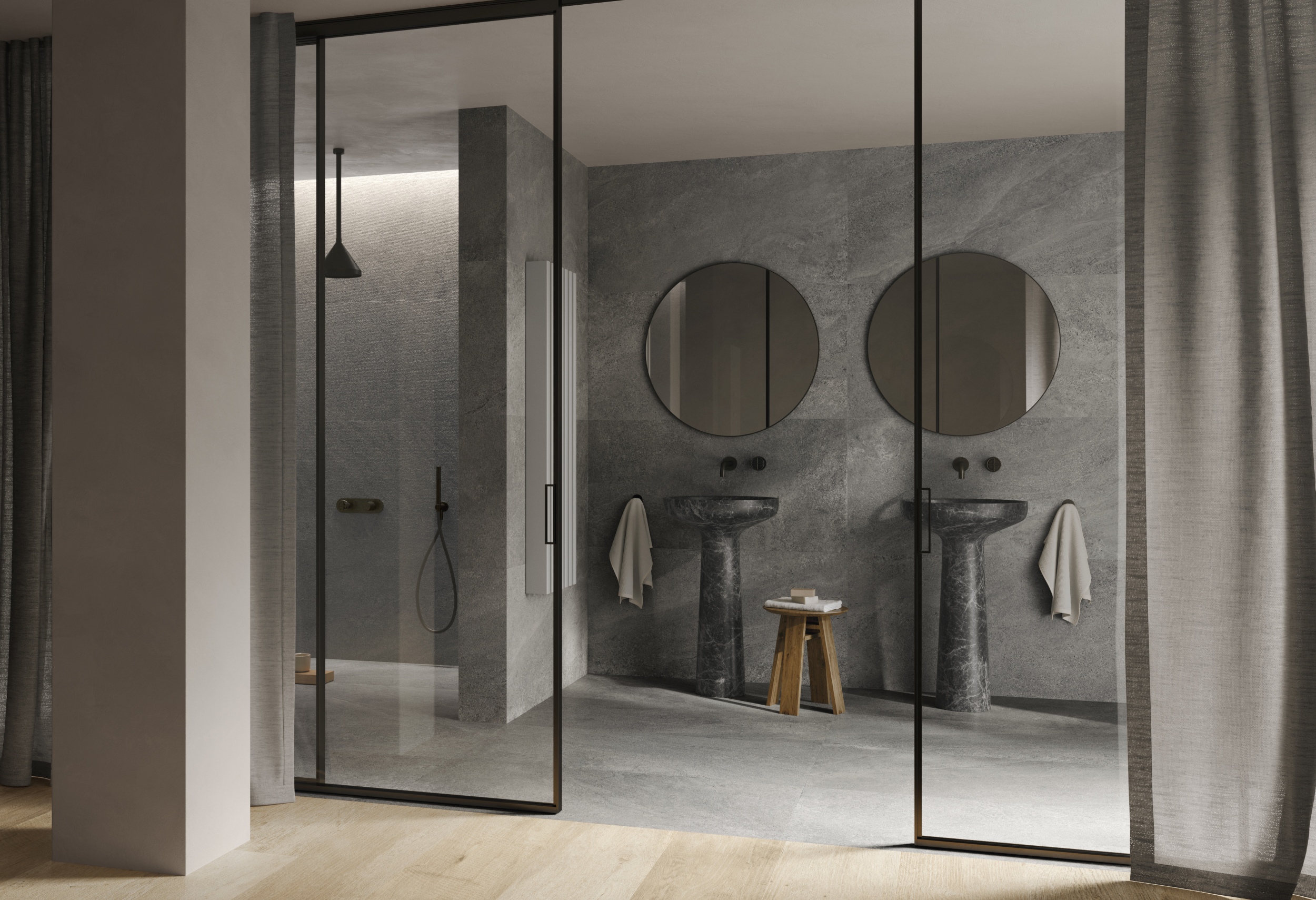 Wandfliese Natursteinoptik Sant Agostino Bergstone Dark Steinoptik grau