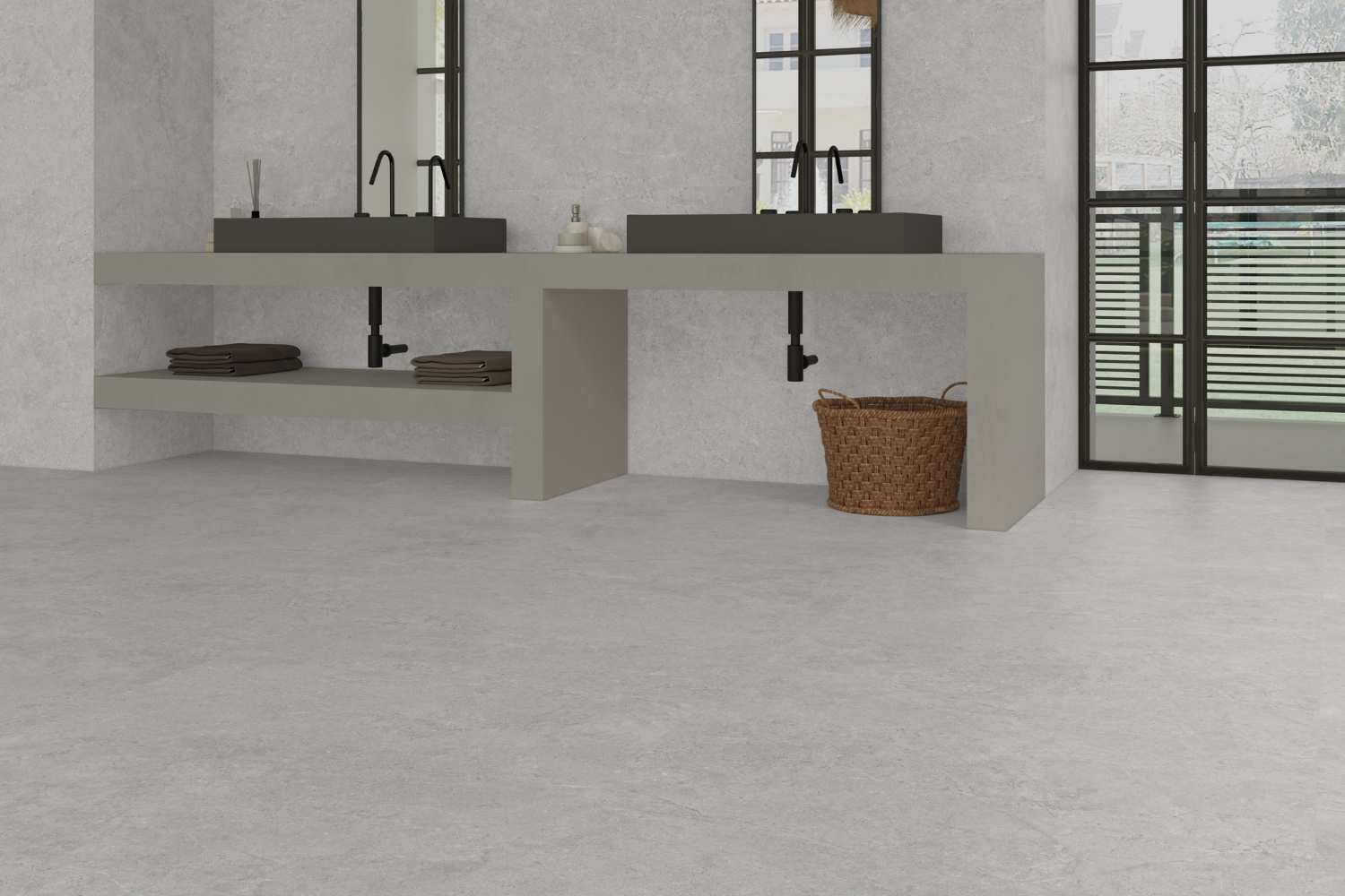 Fliese Steinoptik perl-grau poliert "Babilon Perla" Feinsteinzeug rektifiziert