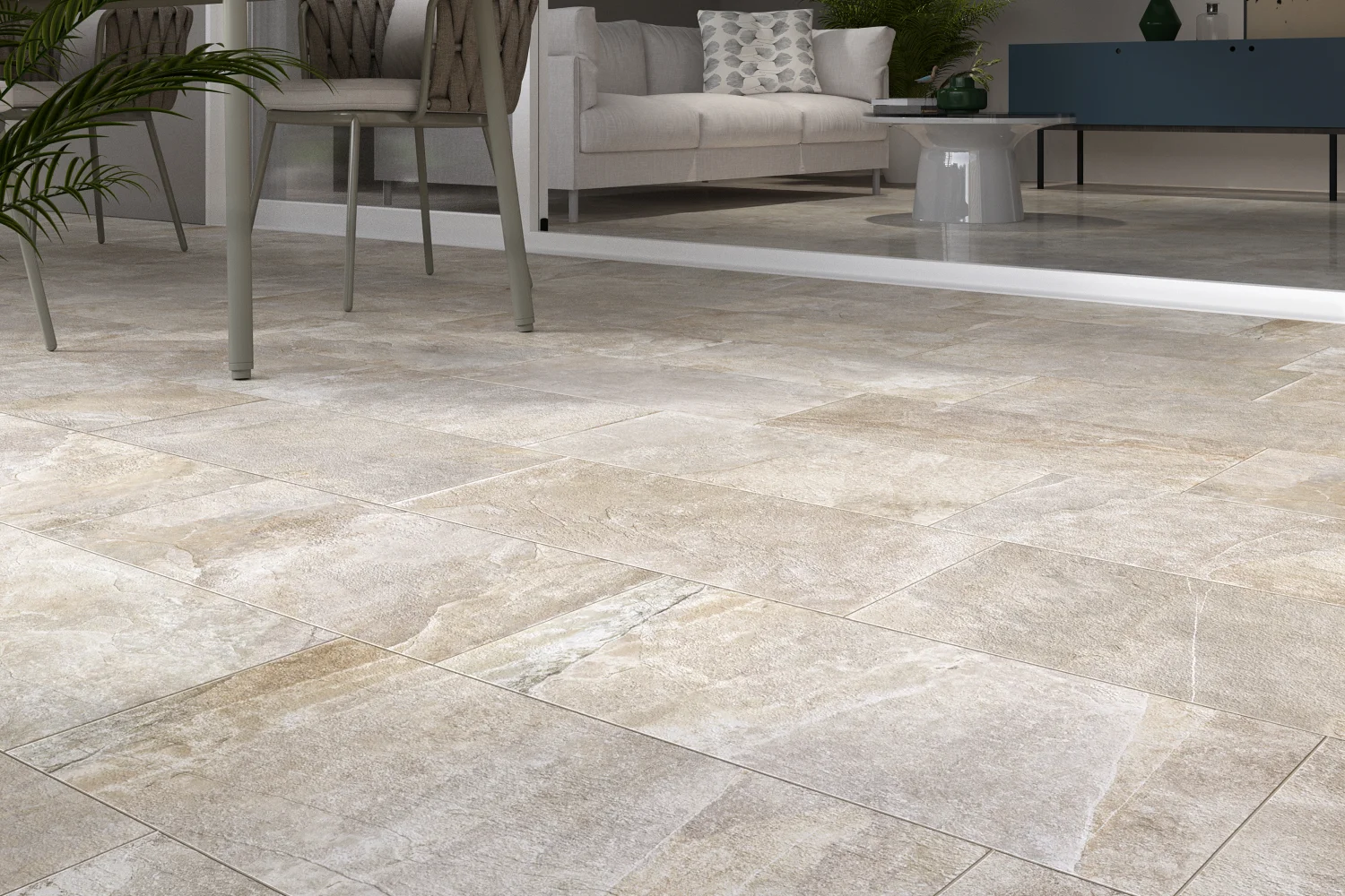 Fliese Natursteinoptik Steinoptik Rondine Ardesie beige Bodenfliese