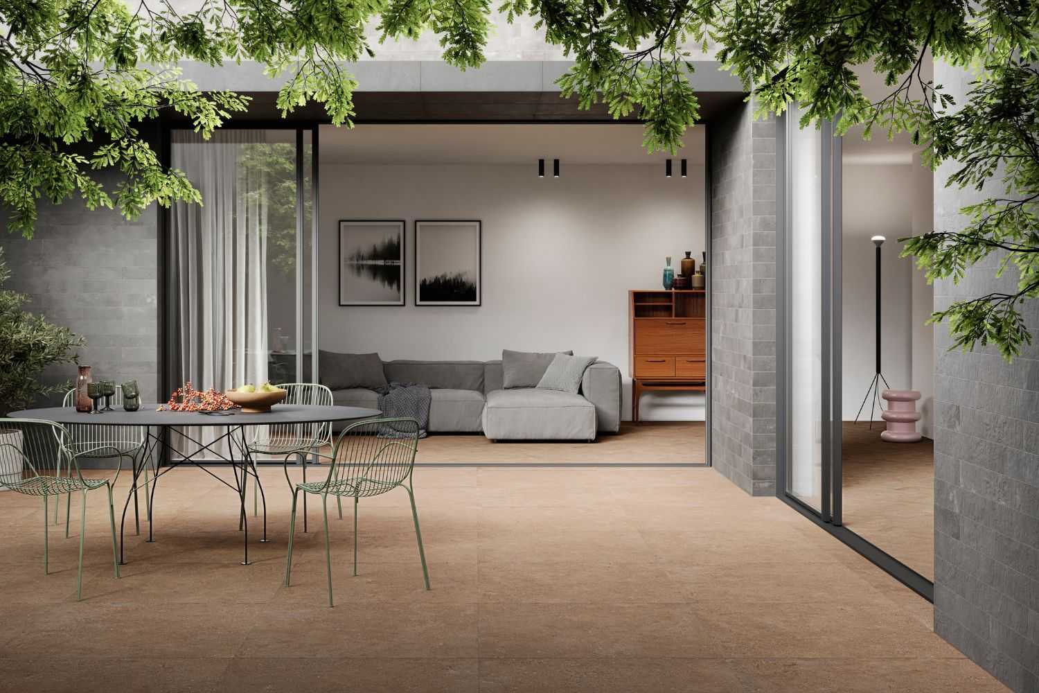 Fliese Natursteinoptik beige-caramel "Duo Back Caramel" Steinoptik rektifiziert