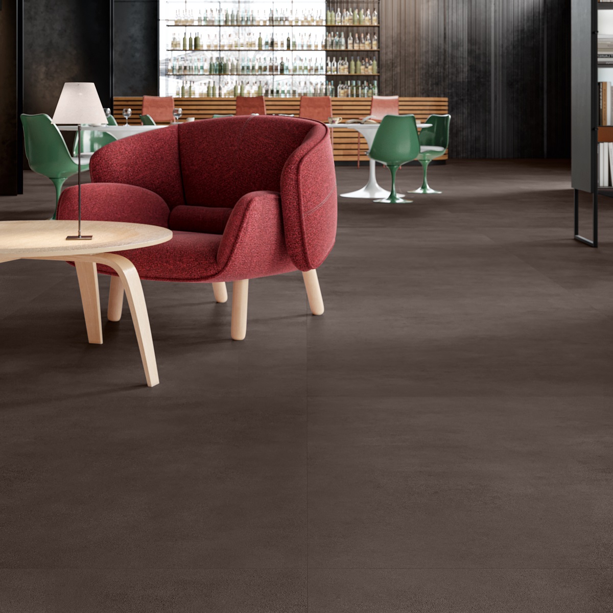 Fliese Betonoptik braun matt "Sable Moka" rektifiziert