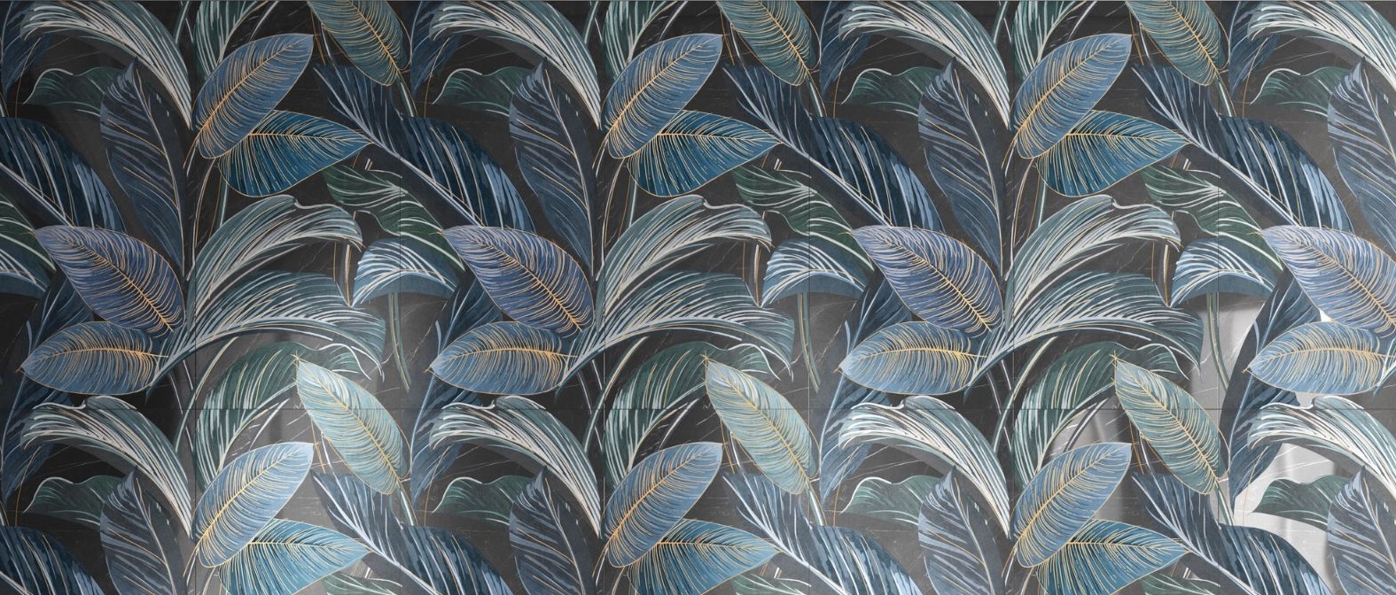 Dekorfliese Urban Jungle Pflanzen Wandbild Dschungel Showall Black Leaf Serenissima